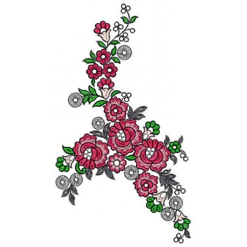 Cording Rose Embroidery Design