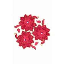 Flower Trio Applique Embroidery Design 30413