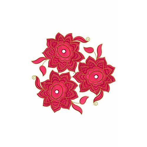 Flower Trio Applique Embroidery Design 30413