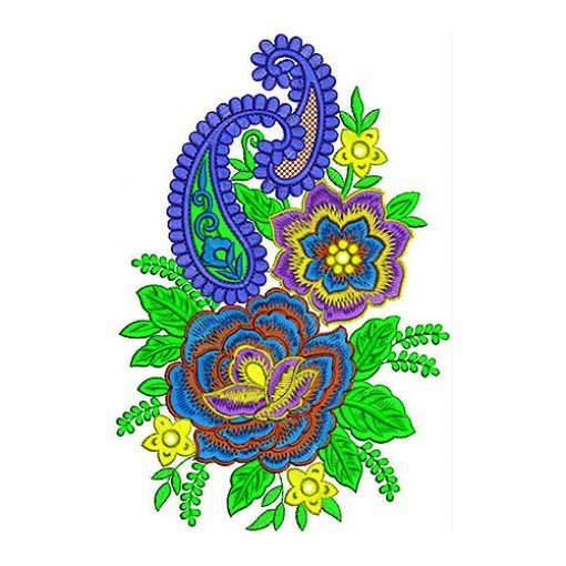 Rose Floral Garment Embroidery Design