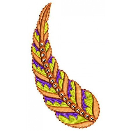Chicken Embroidery Style Leaf Design