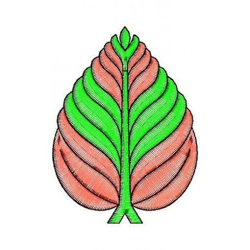 Autumn Shimmer Embroidery Leaf Applique Design