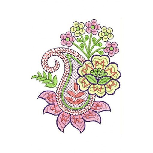 Paisley with Flower Patch Embroidery 6529