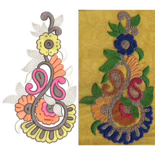 Mehandi Flowers Embroidery