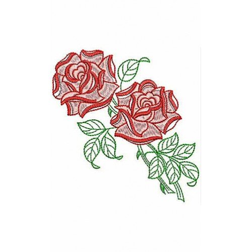 Red Rose Applique Embroidery Design
