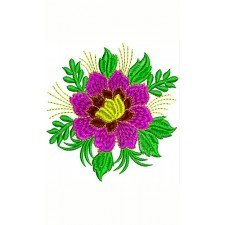 Exquisite Floral Machine Embroidery Design - Vibrant Purple Flower