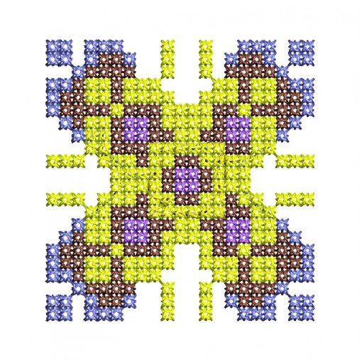 Cross Stitch Applique Embroidery Design