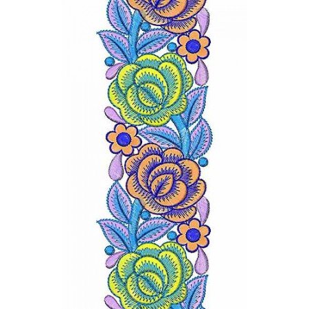 Beautiful Flower Border Embroidery Design