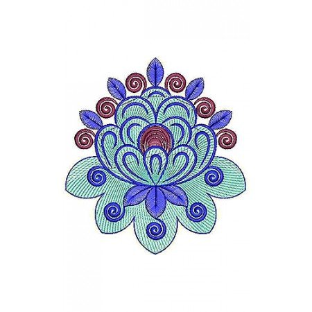 Tatami Stitch Floral Applique Embroidery Design