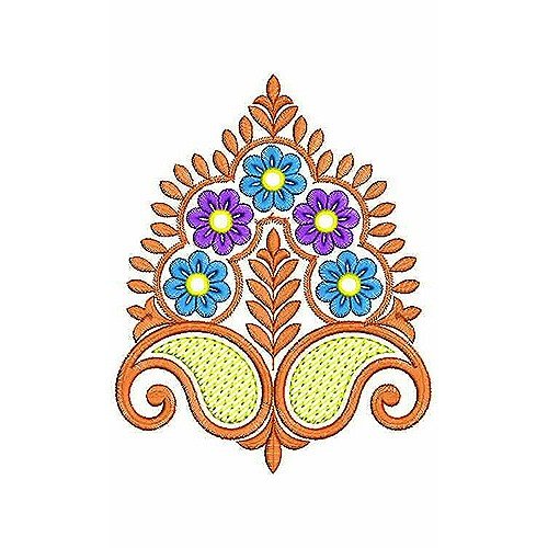Kashmiri Scarf Corner Embroidery Applique Design