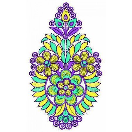 Corner Pallu Bridal Applique Embroidery Design