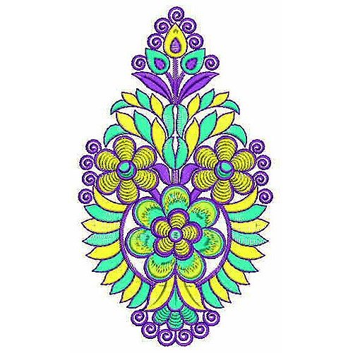Corner Pallu Bridal Applique Embroidery Design