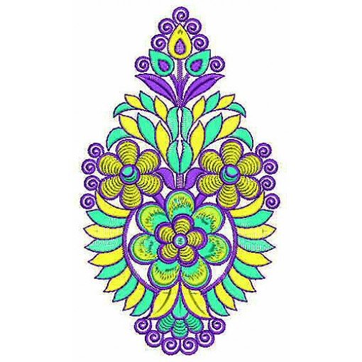 Corner Pallu Bridal Applique Embroidery Design Corner Pallu Bridal Applique Embroidery Design