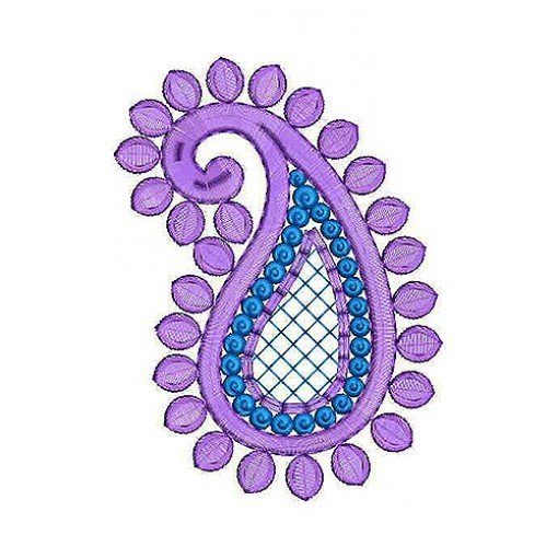 Fashion Paisley Applique Embroidery Design