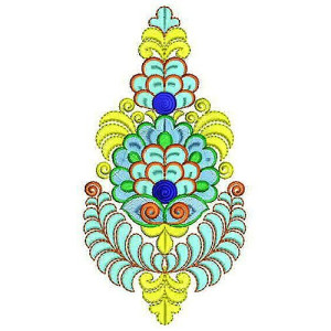 Pallu Corner Patch Applique Embroidery Design