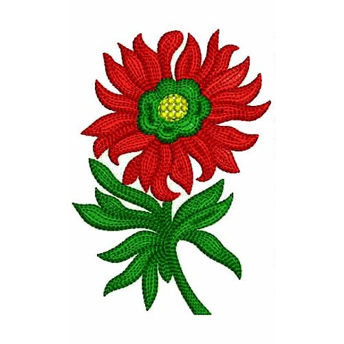 Red Daisy Embroidery Design