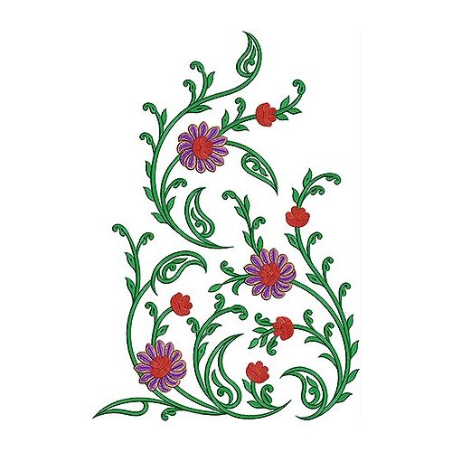 Flower Vine Wall Art Embroidery Design