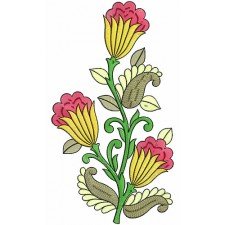 Creative Flower Butta Embroidery Design