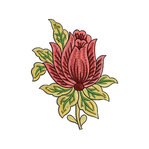 Frock Aplic Flower Embroidery Design