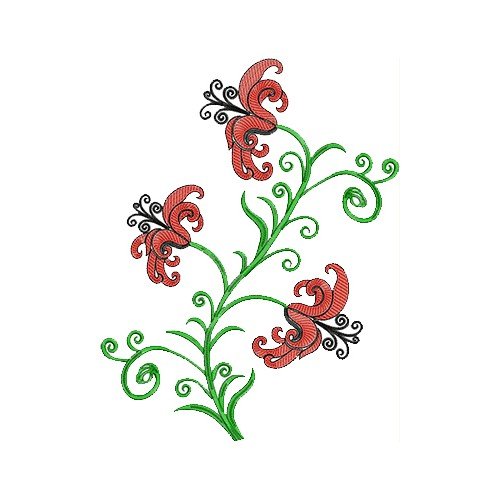Folk Style Flower Embroidery Design