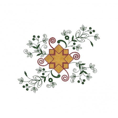 Kutch Work Cross Stitch Embroidery Pattern