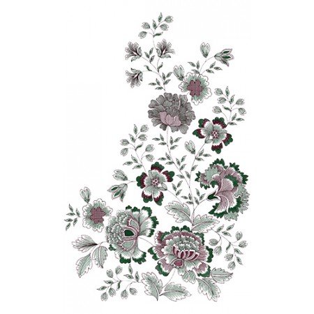 Ethnic Folk Art Flower Embroidery Design