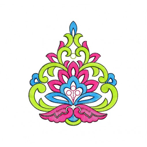 Abstract Floral Machine Embroidery Design
