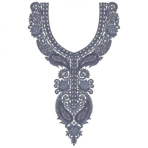 Abstract Quilt Pattern Neck Embroidery Design 24872