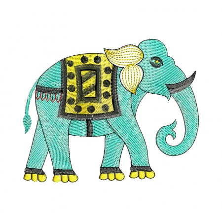 African Elephant Embroidery Design