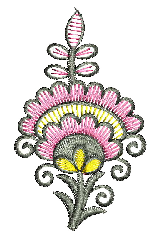 Simple Flower Applique Machine Embroidery Design