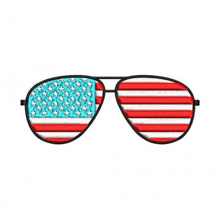 American Flag Glasses Embroidery For Cap