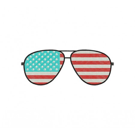 American Flag Goggles T Shirt Embroidery Design