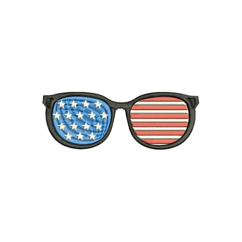 American Machine Embroidery Design USA Flag Sunglasses