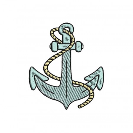 Anchor With Initial Embroidery Design