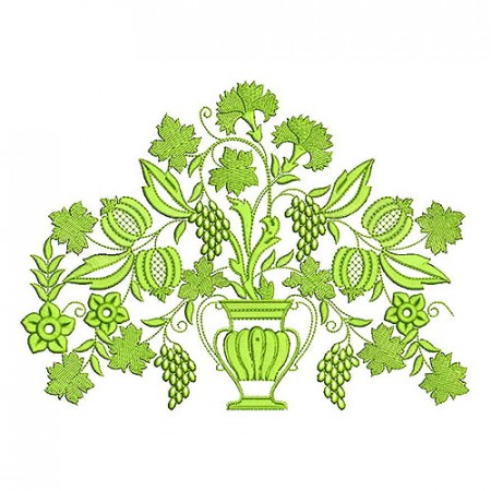 Anthurium Flower Pot Applique Embroidery Design 24799