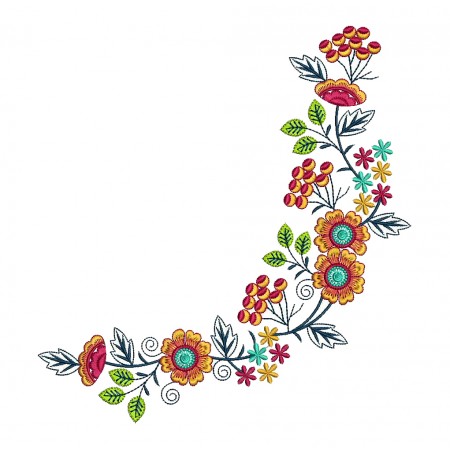 Applique Corner Embroidery Design