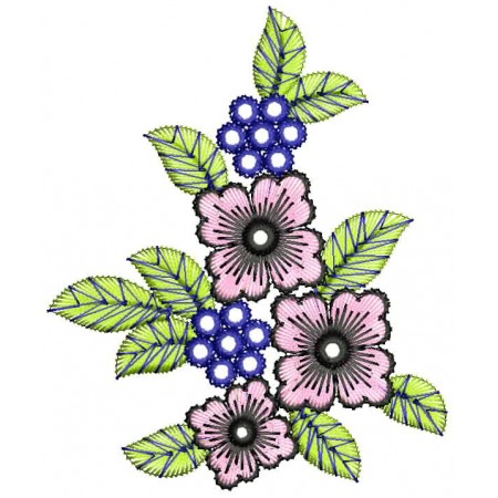 Apron Flower Applique Embroidery Design 25689