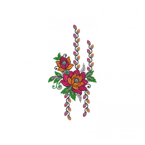 Attractive Rose Embroidery Patch Design