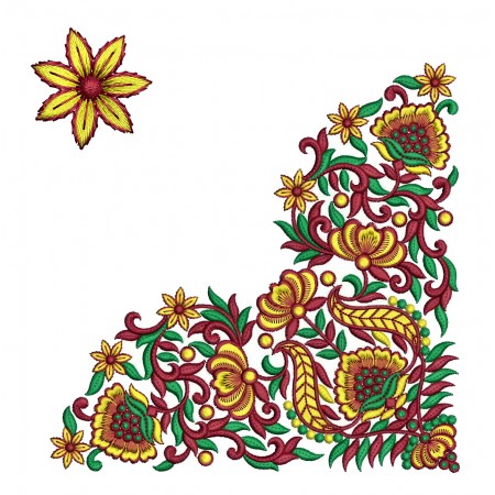 Beautiful Corner Embroidery Design For Sarees