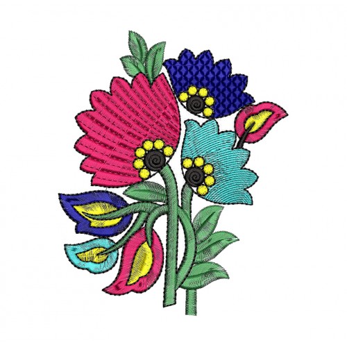 Beautiful Flower Butta Embroidery