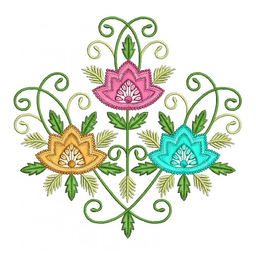 Beautiful Flowers Bouquet Applique Embroidery Design 25088