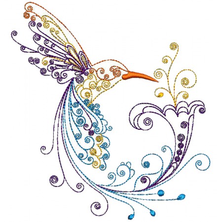 Beautiful lines Swallow Bird Embroidery Design 24608