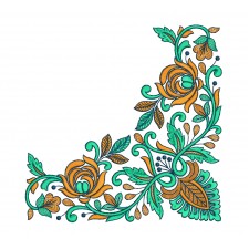 Blomme Flower Corner Embroidery