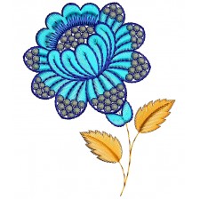 Blue Flower Machine Embroidery Design 26193