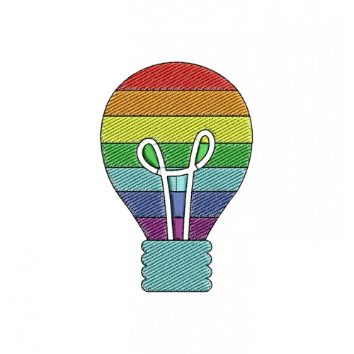 Bulb Autism Embroidery Design