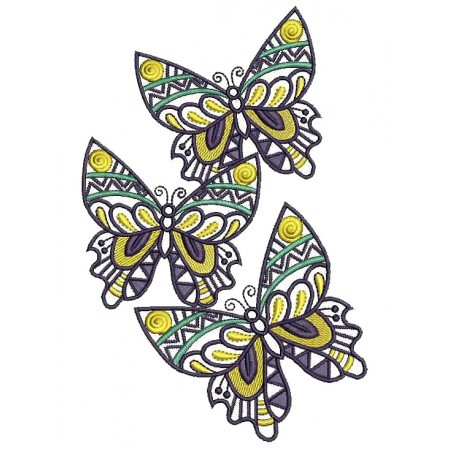 Butterfly Applique Embroidery Design 25059
