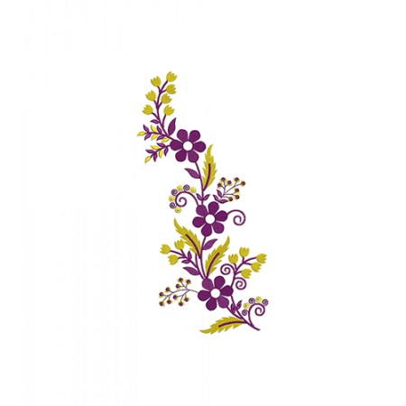 Catharanthus Floral Vine Embroidery