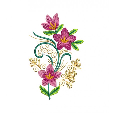 Catharanthus Vine Embroidery Flower