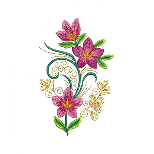 Catharanthus Vine Embroidery Flower