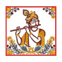 Charming Little Kanha Ji Embroidery Design (6 Colors, 22.7cm x 23.2cm)